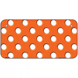 White Polka Dots Orange Metal Novelty License Plate 6" x 3" (BP)