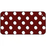 White Polka Dots Burgundy Metal Novelty License Plate 6" x 3" (BP)