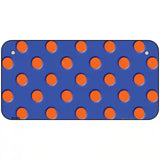 Orange Polka Dots Royal Blue Metal Novelty License Plate 6" x 3" (BP)