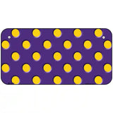 Yellow Polka Dots Purple Metal Novelty License Plate 6" x 3" (BP)
