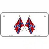Confederate Crossed Flags Metal Novelty License Plate 6" x 3" (BP)