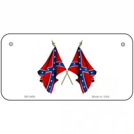 Confederate Crossed Flags Metal Novelty License Plate 6" x 3" (BP)