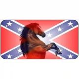 Confederate Flag Stallion Horse Metal Novelty License Plate 6" x 3" (BP)