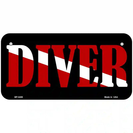Scuba Diver Metal Novelty License Plate 6" x 3" (BP)