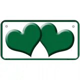 Solid Green Centered Hearts White Novelty License Plate 6" x 3" (BP)
