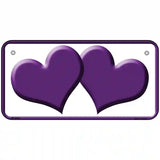 Solid Purple Centered Hearts White Novelty License Plate 6" x 3" (BP)