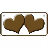 Solid Brown Centered Hearts White Novelty License Plate 6" x 3" (BP)