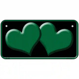 Solid Green Centered Hearts Black Novelty License Plate 6" x 3" (BP)