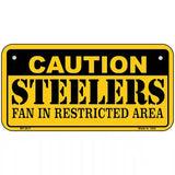 Caution Steelers Metal Novelty License Plate 6" x 3" (BP)