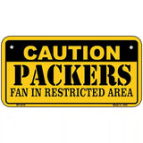 Caution Packers Metal Novelty License Plate 6" x 3" (BP)