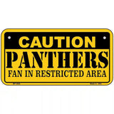 Caution Panthers Metal Novelty License Plate 6" x 3" (BP)
