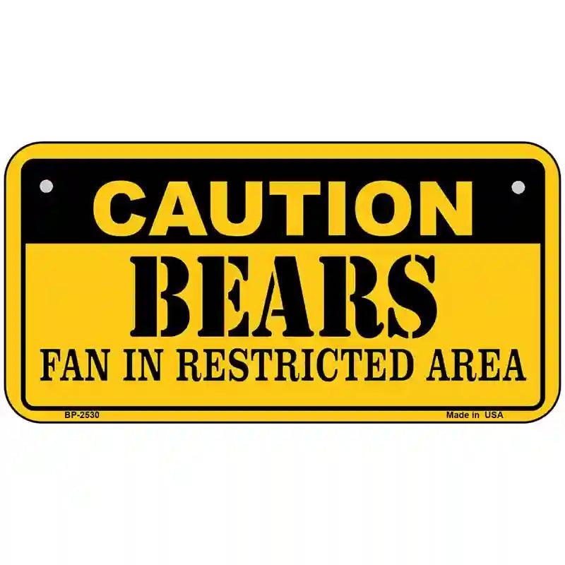 Caution Bears Metal Novelty License Plate 6" x 3" (BP)