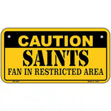 Caution Saints Metal Novelty License Plate 6" x 3" (BP)