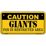 Caution Giants Metal Novelty License Plate 6" x 3" (BP)