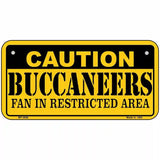Caution Buccaneers Metal Novelty License Plate 6" x 3" (BP)
