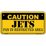 Caution Jets Metal Novelty License Plate 6" x 3" (BP)