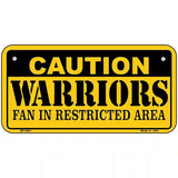 Caution Warriors Fan Metal Novelty License Plate 6" x 3" (BP)
