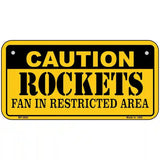 Caution Rockets Fan Metal Novelty License Plate 6" x 3" (BP)