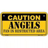 Caution Angels Fan Metal Novelty License Plate 6" x 3" (BP)