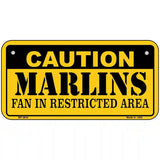 Caution Marlins Fan Metal Novelty License Plate 6" x 3" (BP)