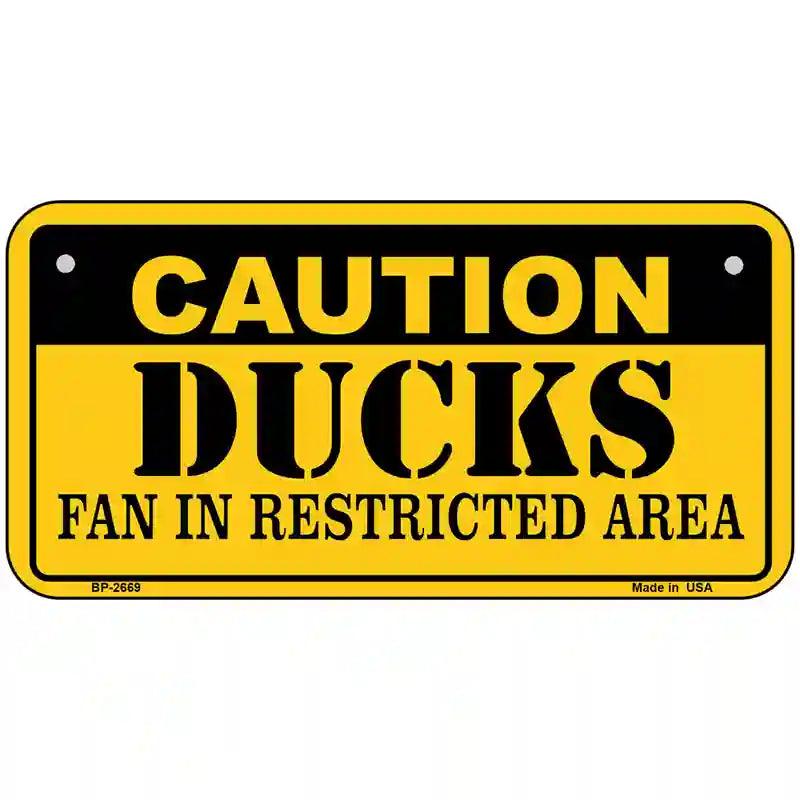 Caution Ducks Metal Novelty License Plate 6" x 3" (BP)