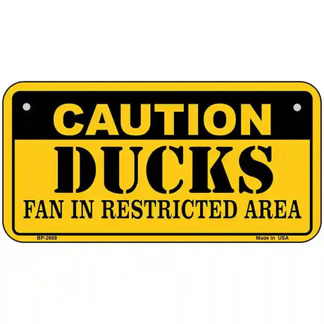 Caution Ducks Metal Novelty License Plate 6" x 3" (BP)