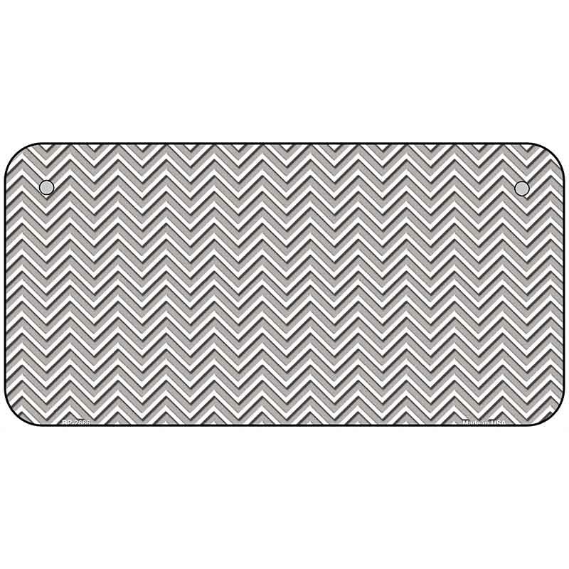 Grey White Chevron Metal Novelty License Plate BP-2686