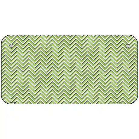 Lime Green White Chevron Metal Novelty License Plate 6" x 3" (BP)