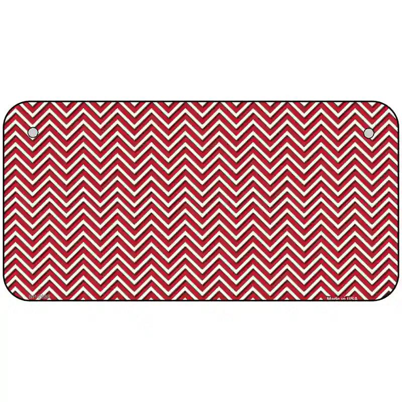 Red White Chevron Metal Novelty License Plate 6" x 3" (BP)