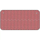 Red White Chevron Metal Novelty License Plate 6" x 3" (BP)