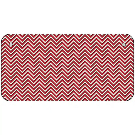 Red White Chevron Metal Novelty License Plate 6" x 3" (BP)