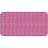 Pink White Chevron Metal Novelty License Plate 6" x 3" (BP)