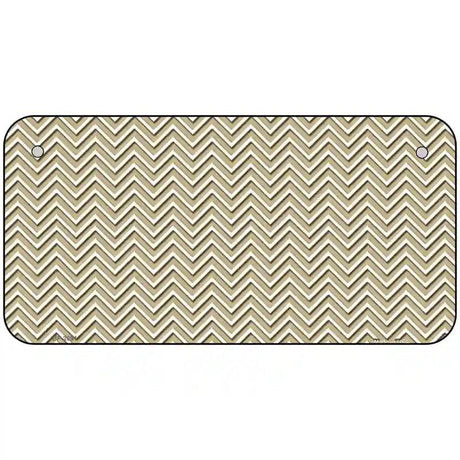 Gold White Chevron Metal Novelty License Plate 6" x 3" (BP)