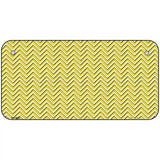 Yellow White Chevron Metal Novelty License Plate 6" x 3" (BP)