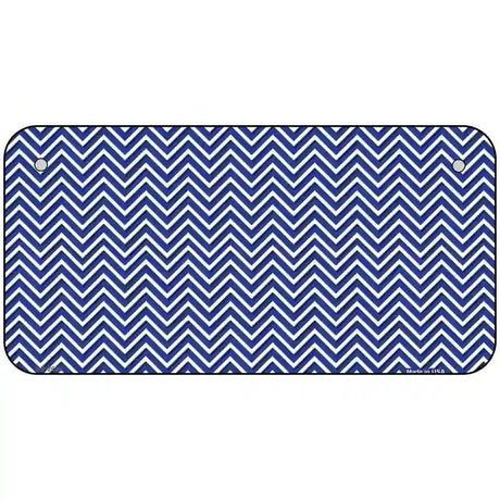Blue White Chevron Metal Novelty License Plate 6" x 3" (BP)