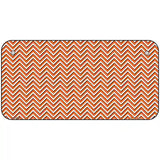 Orange White Chevron Metal Novelty License Plate 6" x 3" (BP)