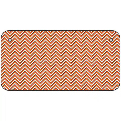 Orange White Chevron Metal Novelty License Plate 6" x 3" (BP)