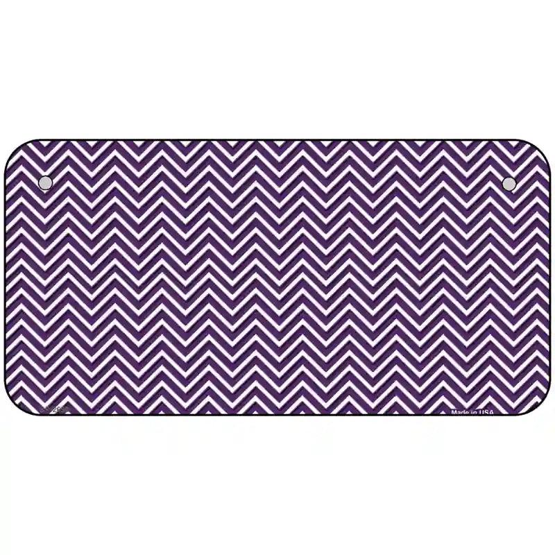 Purple White Chevron Metal Novelty License Plate 6" x 3" (BP)