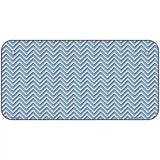 Light Blue White Chevron Metal Novelty License Plate 6" x 3" (BP)