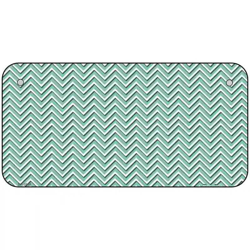 Mint White Chevron Metal Novelty License Plate 6" x 3" (BP)