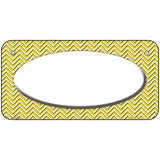 Yellow White Chevon White Center Oval Metal Novelty License Plate 6" x 3" (BP)