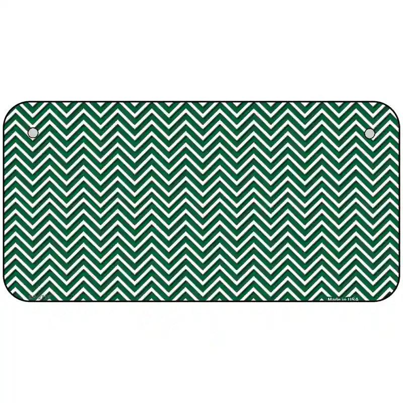 Green White Chevron Metal Novelty License Plate 6" x 3" (BP)