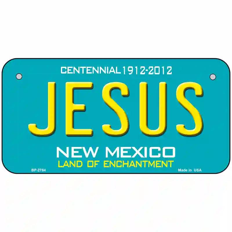 Jesus New Mexico Teal Novelty Metal License Plate 6" x 3" (BP)