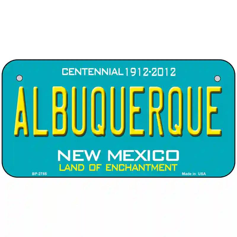 Albuquerque New Mexico Teal Novelty Metal License Plate 6" x 3" (BP)