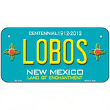 Lobos New Mexico Teal Novelty Metal License Plate 6" x 3" (BP)