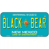 Black Bear New Mexico Teal Novelty Metal License Plate 6" x 3" (BP)