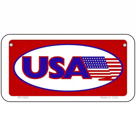 USA American Flag Vanity Metal Novelty License Plate 6" x 3" (BP)