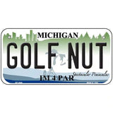Golf Nut Michigan State Metal Novelty License Plate 6" x 3" (BP)