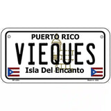 Vieques Puerto Rico Metal Novelty License Plate 6" x 3" (BP)