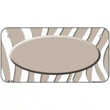 Tan White Zebra Tan Center Oval Metal Novelty License Plate 6" x 3" (BP)